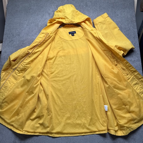 Lands End Youth Hooded Yellow Rain Jacket 1X 16-18 Waterproof Outdoor‎ Coat - Picture 6 of 13